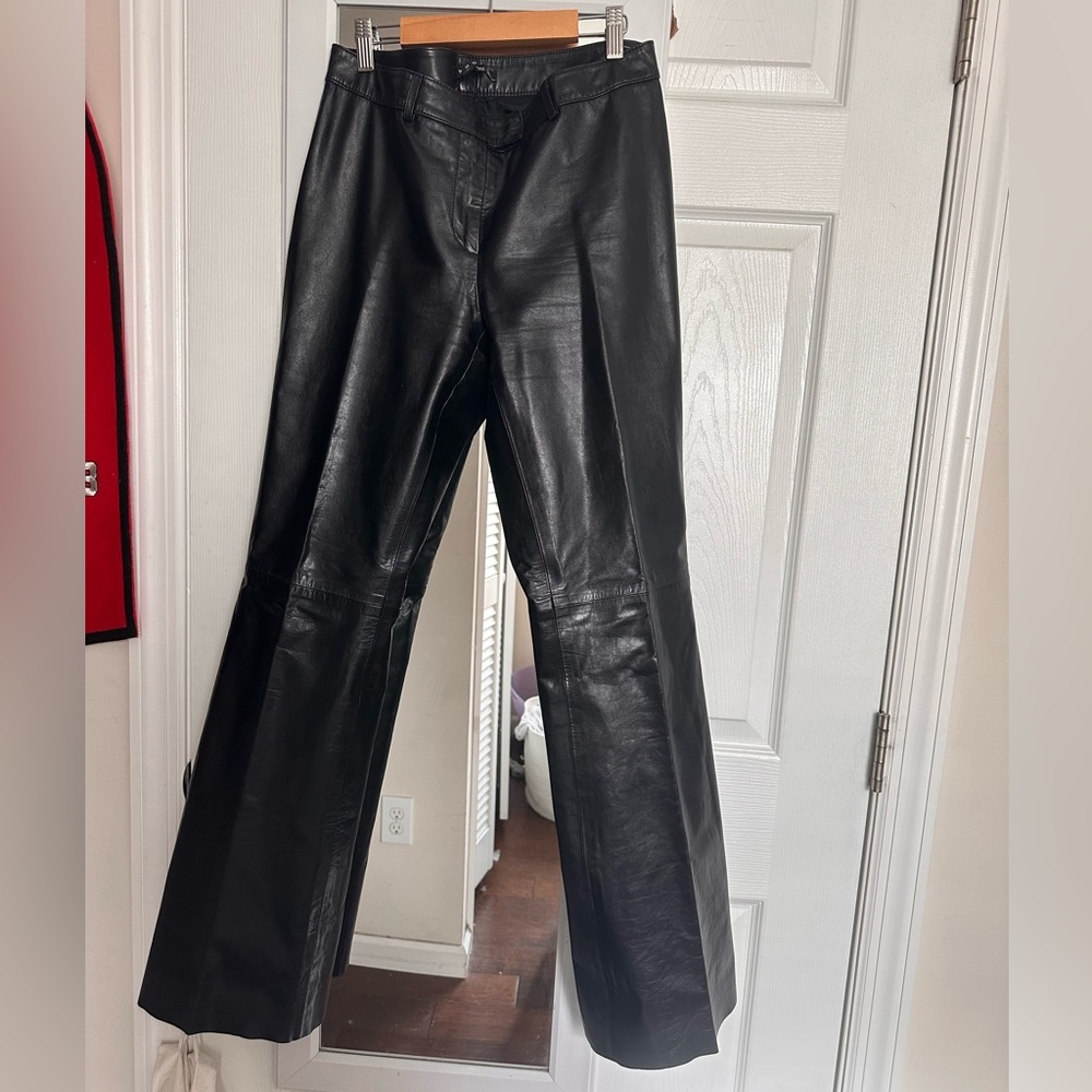 100% leather theory trousers size 8